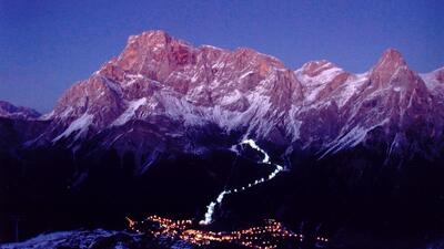 Night skiing in Primiero San Martino Trentino Dolomites